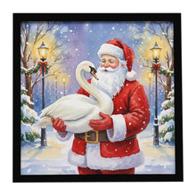 Load image into Gallery viewer, Swan with Santa Claus Framed Metal Print