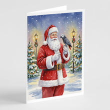 Load image into Gallery viewer, Timneh African Grey with Santa Claus Greeting Cards Pack of 8