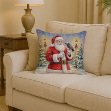 Load image into Gallery viewer, Timneh African Grey with Santa Claus Throw Pillow