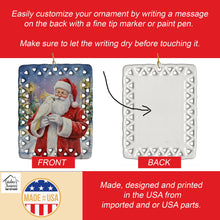 Load image into Gallery viewer, Umbrella Cockatoo with Santa Claus Porcelain Ornament