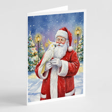 Load image into Gallery viewer, Umbrella Cockatoo with Santa Claus Greeting Cards Pack of 8