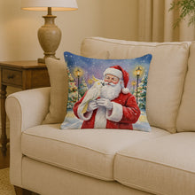 Load image into Gallery viewer, Umbrella Cockatoo with Santa Claus Throw Pillow