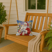 Load image into Gallery viewer, Umbrella Cockatoo with Santa Claus Throw Pillow