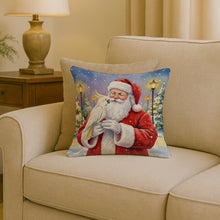 Load image into Gallery viewer, Umbrella Cockatoo with Santa Claus Throw Pillow