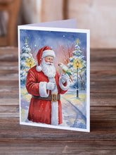 Load image into Gallery viewer, White Bellied Caique with Santa Claus Greeting Cards Pack of 8