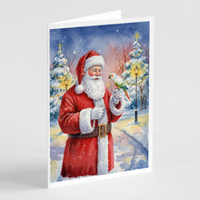 Load image into Gallery viewer, White Bellied Caique with Santa Claus Greeting Cards Pack of 8