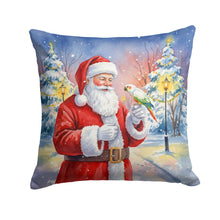 Load image into Gallery viewer, White Bellied Caique with Santa Claus Throw Pillow