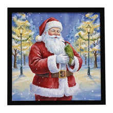 Load image into Gallery viewer, Woodpecker with Santa Claus Framed Metal Print