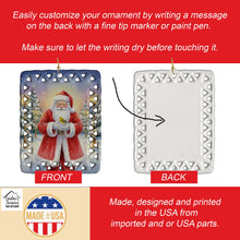 Load image into Gallery viewer, Yellowhammer with Santa Claus Porcelain Ornament