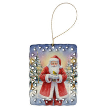 Load image into Gallery viewer, Yellowhammer with Santa Claus Porcelain Ornament