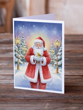 Load image into Gallery viewer, Yellowhammer with Santa Claus Greeting Cards Pack of 8