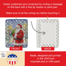 Load image into Gallery viewer, Yellow Naped Amazon with Santa Claus Porcelain Ornament