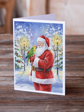 Load image into Gallery viewer, Yellow Naped Amazon with Santa Claus Greeting Cards Pack of 8