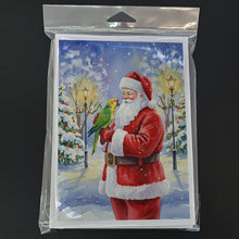 Load image into Gallery viewer, Yellow Naped Amazon with Santa Claus Greeting Cards Pack of 8