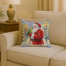 Load image into Gallery viewer, Yellow Naped Amazon with Santa Claus Throw Pillow
