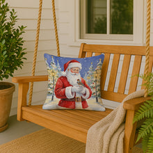 Load image into Gallery viewer, Zebra Finch with Santa Claus Throw Pillow