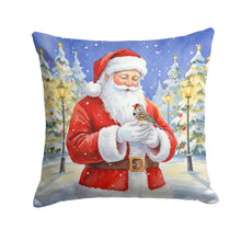 Load image into Gallery viewer, Zebra Finch with Santa Claus Throw Pillow