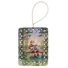 Load image into Gallery viewer, Cajun Santa Claus and the Accordion Gator Christmas Porcelain Ornament