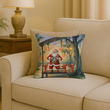Load image into Gallery viewer, Cajun Santa Claus and the Crawfish Band Christmas Throw Pillow