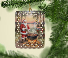 Load image into Gallery viewer, Cajun Santa Claus Cooking Gumbo Christmas Porcelain Ornament