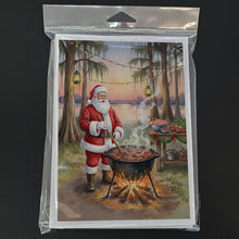 Load image into Gallery viewer, Cajun Santa Claus Cooking Gumbo Christmas Greeting Cards Pack of 8