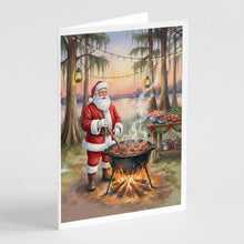 Load image into Gallery viewer, Cajun Santa Claus Cooking Gumbo Christmas Greeting Cards Pack of 8