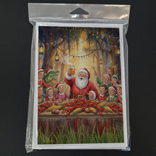 Load image into Gallery viewer, Cajun Santa Claus Crawfish Boil Christmas Greeting Cards Pack of 8