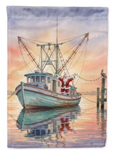 Load image into Gallery viewer, Cajun Santa Claus Decorating a Shrimp Boat Christmas House Flag