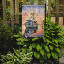 Load image into Gallery viewer, Cajun Santa Claus Decorating a Shrimp Boat Christmas Garden Flag