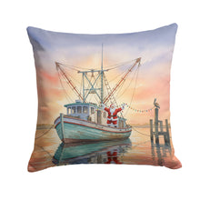 Load image into Gallery viewer, Cajun Santa Claus Decorating a Shrimp Boat Christmas Throw Pillow