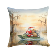 Load image into Gallery viewer, Cajun Santa Claus Delivering Gifts by Airboat Christmas Throw Pillow