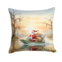 Load image into Gallery viewer, Cajun Santa Claus Delivering Gifts by Airboat Christmas Throw Pillow