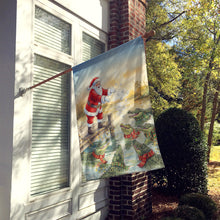 Load image into Gallery viewer, Cajun Santa Claus Feeding the Gators Christmas House Flag