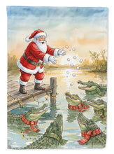 Load image into Gallery viewer, Cajun Santa Claus Feeding the Gators Christmas House Flag