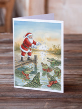 Load image into Gallery viewer, Cajun Santa Claus Feeding the Gators Christmas Greeting Cards Pack of 8