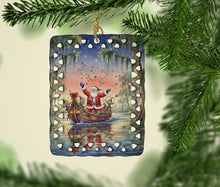 Load image into Gallery viewer, Cajun Santa Claus in the Bayou Christmas Parade Christmas Porcelain Ornament
