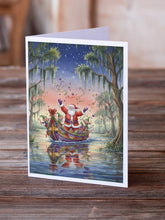 Load image into Gallery viewer, Cajun Santa Claus in the Bayou Christmas Parade Christmas Greeting Cards Pack of 8
