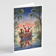 Load image into Gallery viewer, Cajun Santa Claus in the Bayou Christmas Parade Christmas Greeting Cards Pack of 8