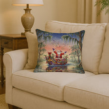 Load image into Gallery viewer, Cajun Santa Claus in the Bayou Christmas Parade Christmas Throw Pillow