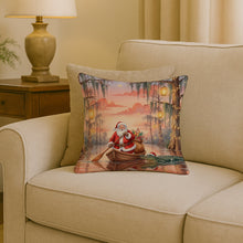 Load image into Gallery viewer, Cajun Santa Claus in the Pirogue Christmas Throw Pillow