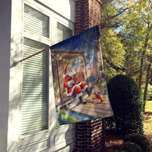 Load image into Gallery viewer, Cajun Santa Claus Playing Zydeco Christmas House Flag