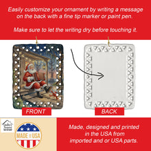 Load image into Gallery viewer, Cajun Santa Claus Playing Zydeco Christmas Porcelain Ornament