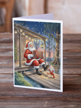 Load image into Gallery viewer, Cajun Santa Claus Playing Zydeco Christmas Greeting Cards Pack of 8