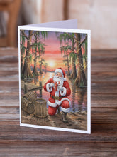 Load image into Gallery viewer, Cajun Santa Claus with Crawfish Christmas Greeting Cards Pack of 8