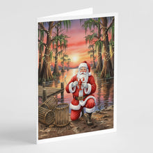 Load image into Gallery viewer, Cajun Santa Claus with Crawfish Christmas Greeting Cards Pack of 8