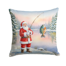Load image into Gallery viewer, Fishing Santa Claus with Bluegill Christmas Throw Pillow