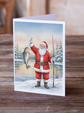 Load image into Gallery viewer, Fishing Santa Claus with Catfish Christmas Greeting Cards Pack of 8