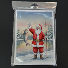 Load image into Gallery viewer, Fishing Santa Claus with Catfish Christmas Greeting Cards Pack of 8