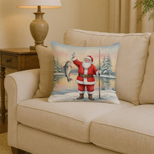 Load image into Gallery viewer, Fishing Santa Claus with Catfish Christmas Throw Pillow