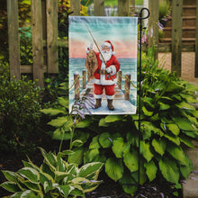 Load image into Gallery viewer, Fishing Santa Claus with Flounder Christmas Garden Flag